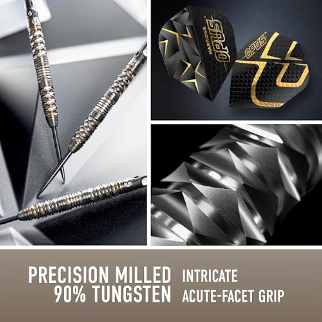 Harrows Opus Darts Set I Professional Darts 90% Tungsten Steel Tip ALL Weights Pro Darts I Huge 16pc Set with Carbon ST Shafts, Opus Flights & FREE Slimcase Darts Case