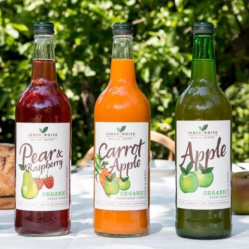 James White Organic Carrot and Apple Juice - Vegan - No Added Sugar - Picked and Pressed (Pack of 6x750ml)