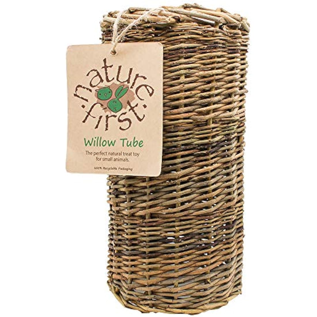 Happy Pet Small Willow Tube for Small Animals 100% Natural Gnawing Nibbling Interactive Lightweight Indoor Long Lasting Pet Treat Hideaway Toy