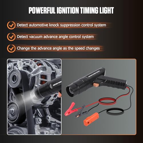 VKALTUL Timing Light,12V Strobe Timing Light Gun,Automotive Ignition Engine Timing Light for Cars Motorcycle Automotive
