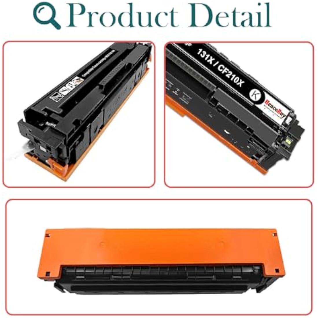 HenceBuy CF210X 131X Toner Cartridges Compatible for HP 131X CF210X CF210A 131A for HP LaserJet Pro 200 color MFP M276nw M276n M251n M251nw Black Cyan Magenta Yellow (4-Pack)