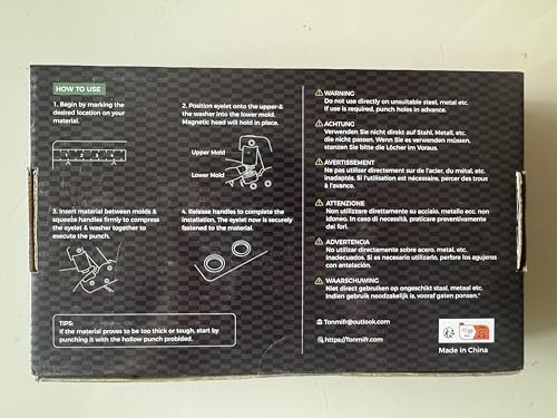 Professional Leather Hole Punch Plier - Tonmifr Heavy Duty 6 Sizes Belt & Watch Band Hole Puncher Tool, Leather Craft Tool for Belts, Handbags, Straps, Precision Ground Punches with Non-Slip Grips