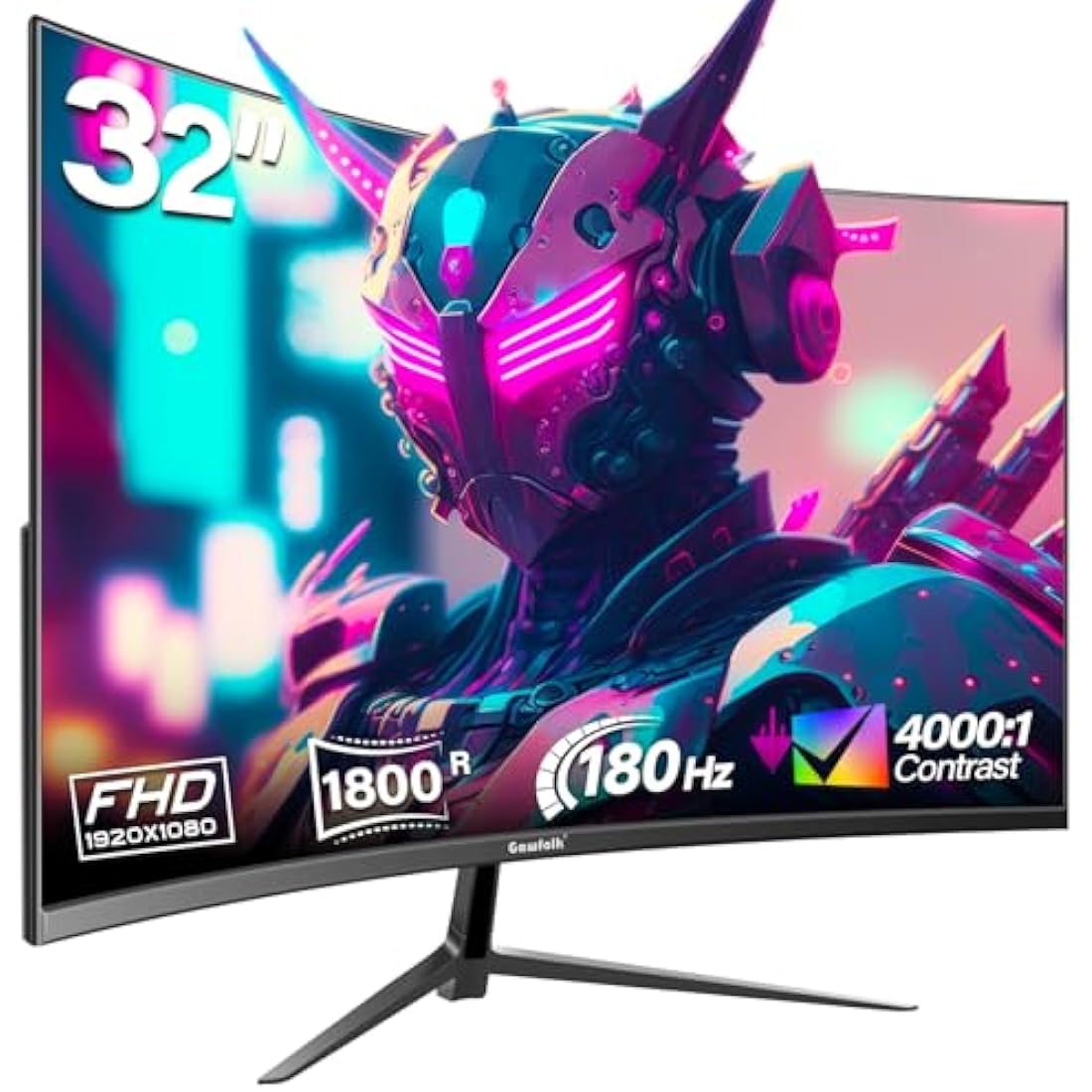 32 inch Gaming Monitor 1800R Curved Computer Monitors 165HZ/180HZ, FHD 1080p PC Monitors VA Screen for Home, Office and Dormitory