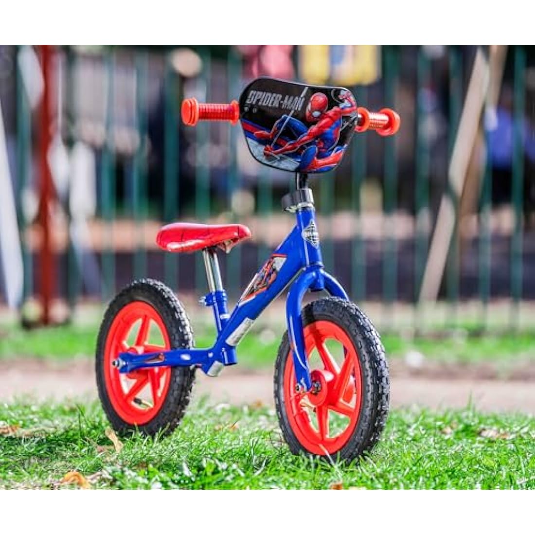 Huffy Marvel Spiderman Balance Bike Blue and Red 3-5 Year old