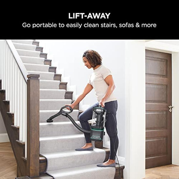 Shark Corded Upright Vacuum Cleaner 1.1L with Anti Hair Wrap Technology, LED Headlights, Lift-Away, Anti-Allergen, 8m Cord, 750W, 2 Attachments,Turquoise, NZ690UK