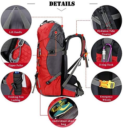 60L Waterproof Ultra Lightweight Packable Climbing Fishing Traveling Backpack Hiking Daypack,Backpack,Handy Foldable Camping Outdoor Backpack Bag with a Rain Cover