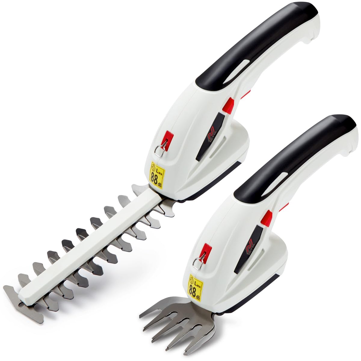 NETTA 2in1 Grass Shear & Hedge Trimmer with 7.2V Rechargeable 1500mAh Lithium-Ion Battery, Edging and Shrub Shear, 2 Interchangeable Blades, Lightweight, Garden Cutting Edge Trimmer, Pruner - Handheld