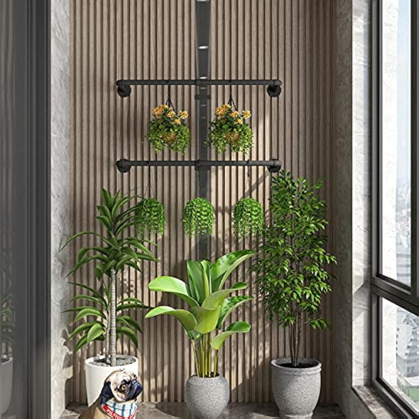 IBUYKE Wall Mounted Clothes Rail, Set of 2, 94cm Industrial Pipe Clothes Bar Rack, Heavy Duty Retro Wall Tidy Rail, Pipe Display Rails for Home Shops, Detachable Garment Hanging Storage Rail TYJ001H-2