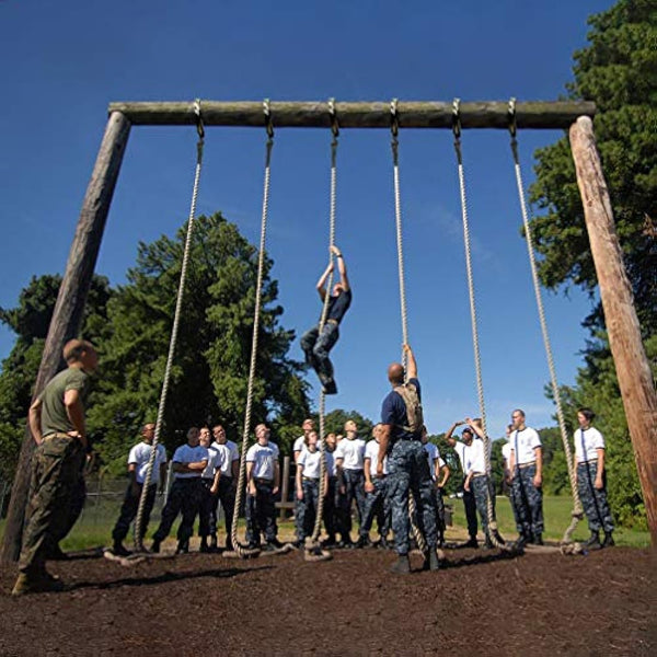 Aoneky Gym Climbing Rope with Clip, 30mm/40mm /50mm, 3-9M, Jute Battle Rope for Training, Fitness, Strengthen Muscle Power Inddor Outdoor