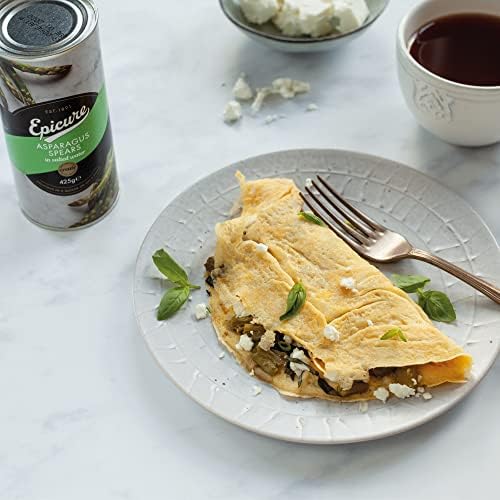 Epicure Tinned Green Asparagus Spears in Salted Water, Delicious in a Quiche or on a Pizza, 425 g (Pack of 12)