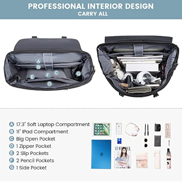 LOVEVOOK Laptop Backpack Womens Mens 17.3 inch Rucksack Bag for Ladies Waterproof High School Bags for Girls Boys Fashion Anti Theft Backpack with USB Casual Daypacks for Travel College Work