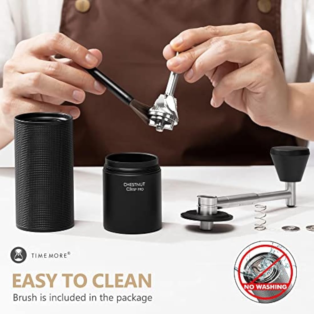TIMEMORE Chestnut C3 ESP PRO Coffee Grinder Manual, Upgrade Integrated All-Metal Body, Hand Coffee Grinder with Folding Handle, for Espresso to French Press, Black