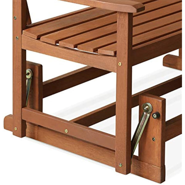 Furinno Outdoor Hardwood New Mexico Glider, Wood, Natural, 111.76 (W) x 91.49 (H) x 70 (D) cm