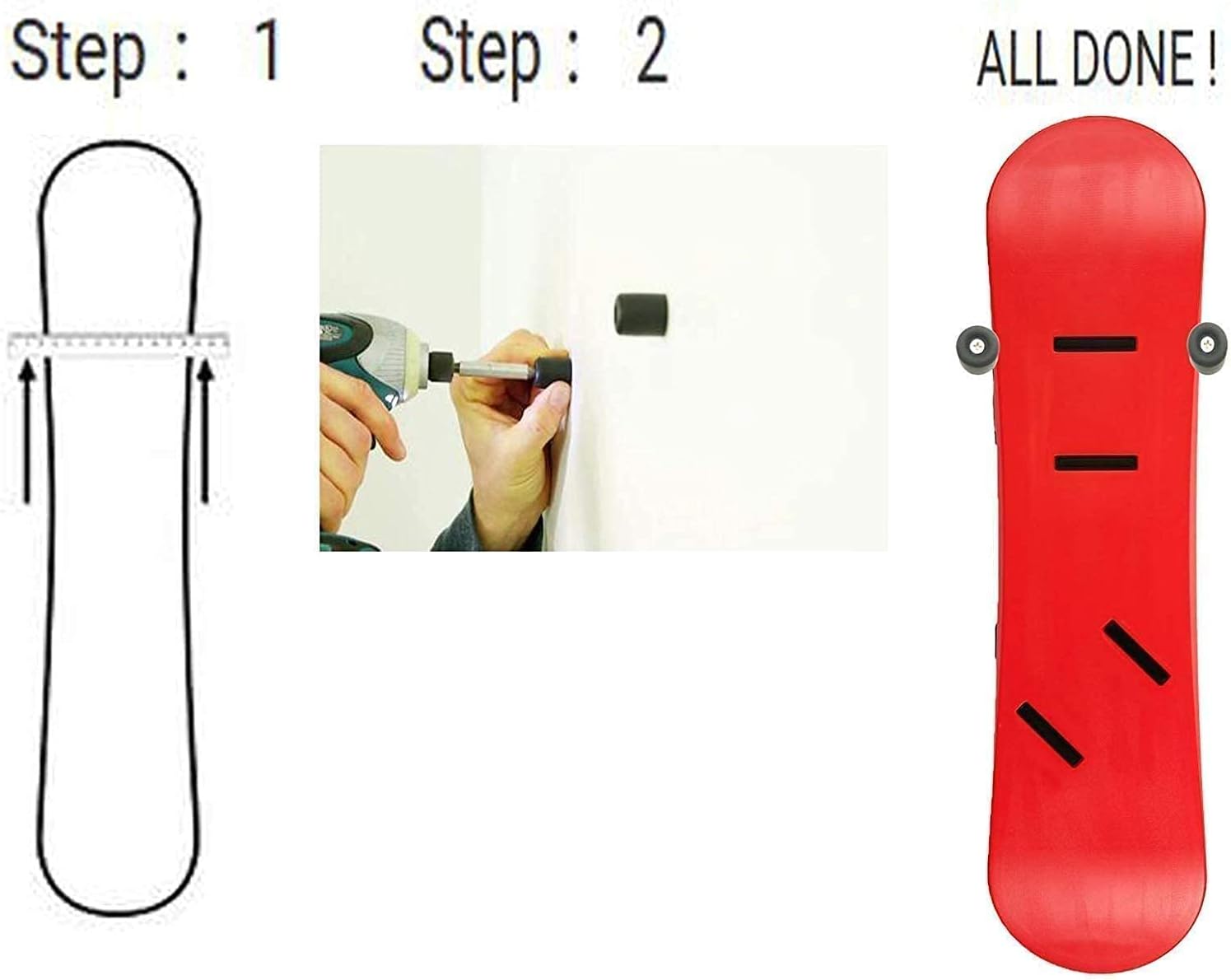 Ski/ Snowboard Storage Rack, Snowboard Display Rack, Wall Mount Storage Organizers, Floating Hanger Rack - Invisible Design - Hold 2 Snowboard - Screws and washer Included - Protect Snow Board