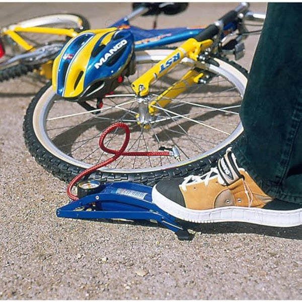 Draper 14172 Single Cylinder Foot Pump with Pressure Gauge, 29.6cm x 9.8cm x 8.6cm,Blue