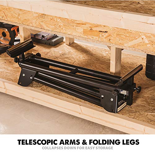 Evolution Power Tools EVOMS1 Mitre Saw Stand, Universal Compact Folding with Extending Support Arms, Fits Evolution, Makita, DeWalt, Bosch, Ryobi, Einhell and Metabo, Supports 150kg Weight & 3m Length