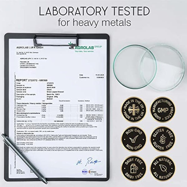 Green Lipped Mussel for Humans & Dogs - New Zealand Green Lipped Mussel Capsules 1000mg - High Strength Joint & Mobility Supplement with Omega 3-100% Pure Powder - 90 Tablets - Made in The UK