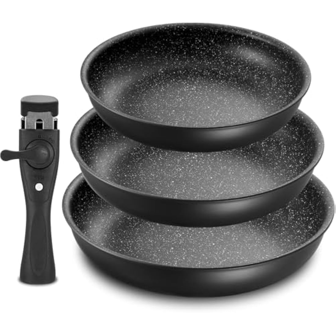 Fadware Non Stick Frying Pan with Removable Handle, Non Stick Frying Pan Set for Induction Hobs, 4 Pieces Frying Pan Set for All Hobs