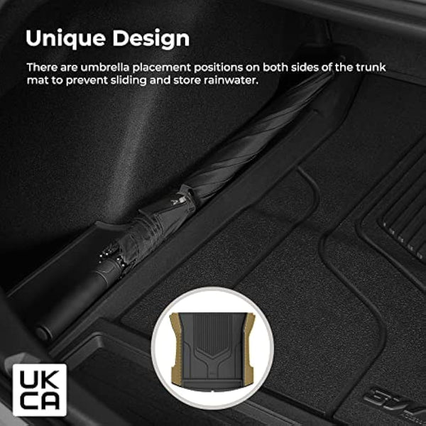 3W Car Boot Liner Custom Fit Tesla Model 3 2017-2023,TPE Trunk Mat Protector for Dog Pet,All Weater Waterproof Non-slip,UKCA Quality Certification,Car Accessories,Black