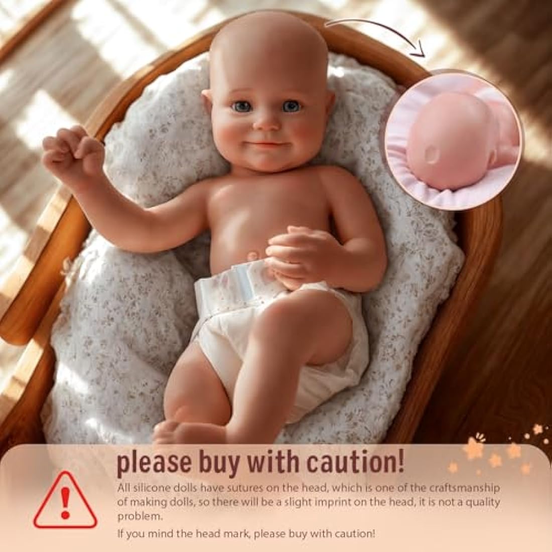 BABESIDE 16-Inch Full Body Silicone Reborn Doll – Realistic Soft Silicone Baby Doll with Weighted Feel, Lifelike Newborn with Accessories for Gift & Collection