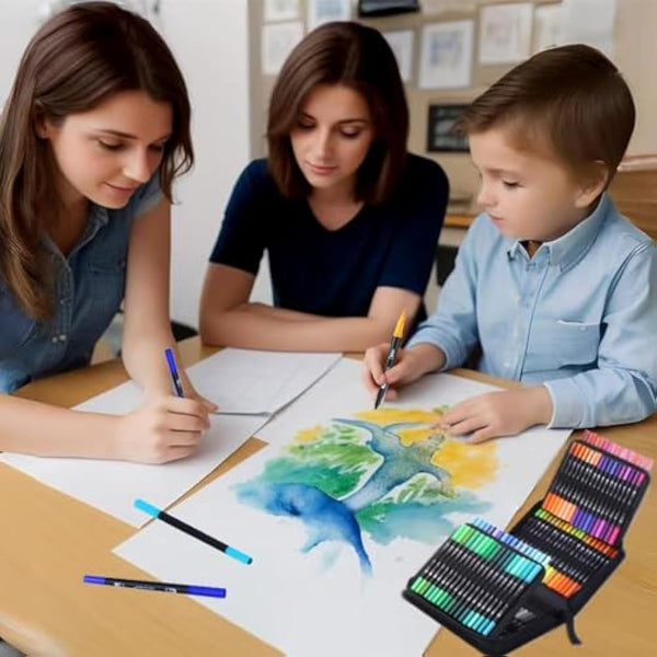 BEMAYSZ 108 Colours Dual Tip Colouring Brush Felt Tip Pens, Pens for Adult Adults and Kids Colouring Books Calligraphy Drawing Painting Sketching Highlighting