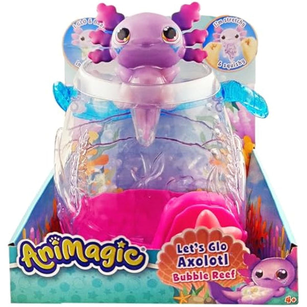 Animagic: Let's Glo Axolotl Bubble Reef | Portable Magic Bubble Aquarium | Also Includes 1 Let's Glo Axolotl | Interactive Electronic Pets | For Kids Aged 4+