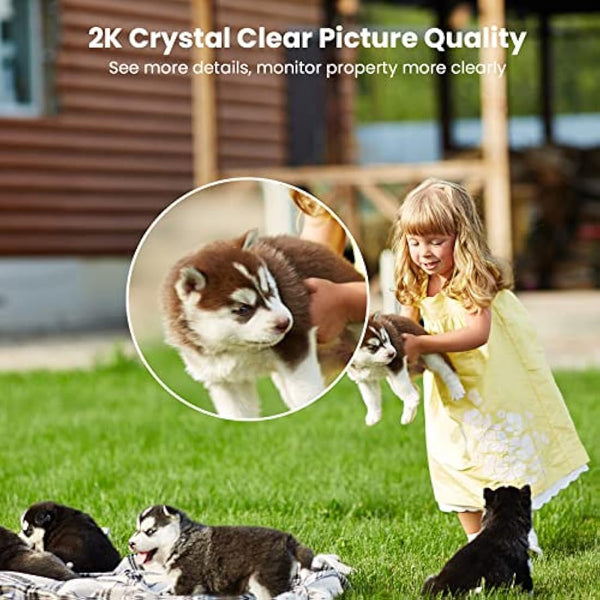 ieGeek 2K 360° Wireless Security Camera Outdoor with Color Night Vision, Rechargeable Battery CCTV Camera Systems, Home PTZ Wifi Camera, Motion Detection, Siren Floodlight,Voice Intercom,Remote Access