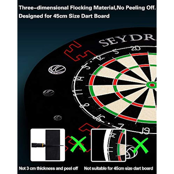 Dart Board Steel Dart Board Dartboard set with 6 pcs 20g Steel Tip Darts 12 Flights Rotating Number Ring + Staple-Free Bullseye Throwing Line Install Instruction