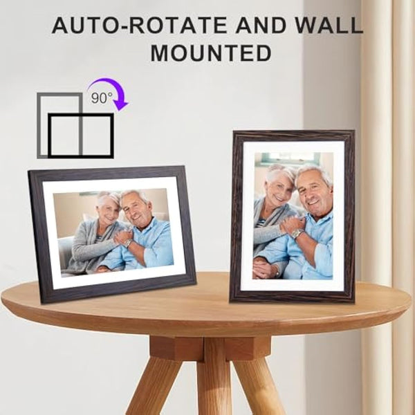 Hesmor Frameo Digital Photo Frame WiFi, 10.1 Inch Frameo Digital Picture Frame, 1280x800 IPS LCD Touch Screen, Auto-Rotat Built in 32GB Storage Electronic Photo Frame Share Photos Videos Anywhere
