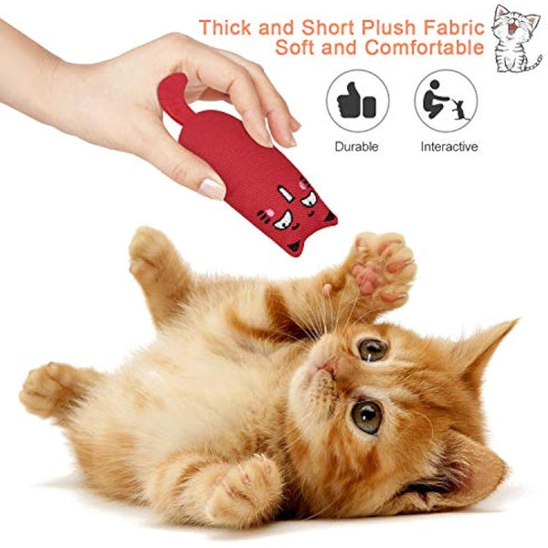 Bojafa Cat Catnip Toys for Indoor Cats: 3-Pack Soft Plush Kitten Toys for Scratching/Playing/Chewing/Teething Indoor