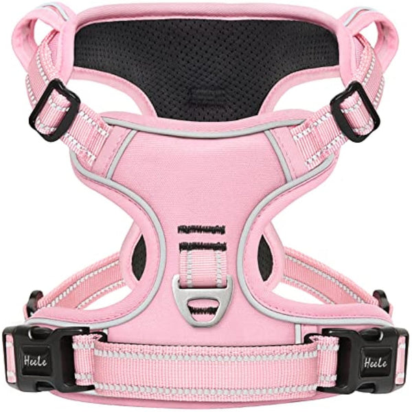HEELE Dog Harness Dog Harness Small Dog No Pull Harness with Soft Handle Reflective Puppy Harness Adjustable, Pink, S
