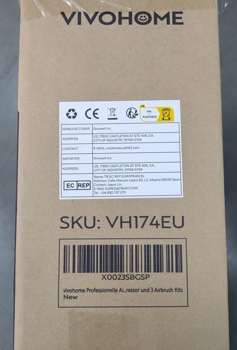 VIVOHOME Professional Airbrushing Paint System with 1/5 HP Air Compressor and 3 Paint Sprayers for Tattoo Makeup Shoes Cake Decoration Blue