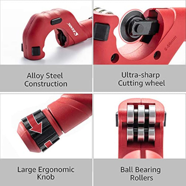 EZARC Pipe Cutter, 5-50mm Copper Cutter Set with Mini Tube Cutter for Aluminum, PVC Pipe, Thin Stainless Steel Tube
