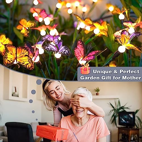 DooYard Solar Garden Lights, Upgraded Swaying Butterfly Light,Outdoor Light, Decorative Lights Yard Patio Pathway Decoration, Larger Solar Panel & Better Sway Effect (4 Pack)
