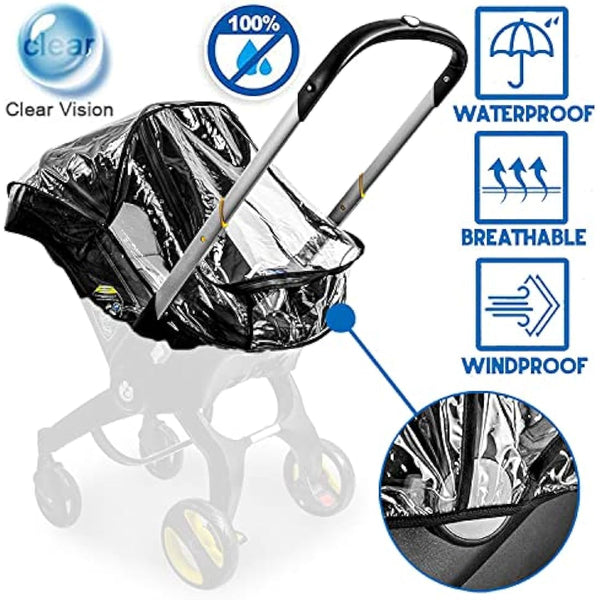 Cysocool Baby Car Seat Stroller Rain Cover Compatible with Doona Stroller Car seat, Waterproof Stroller Weather Shield with Easy Access Zipper, Baby Carrier Cover Rain Shield Car Seat Accessory