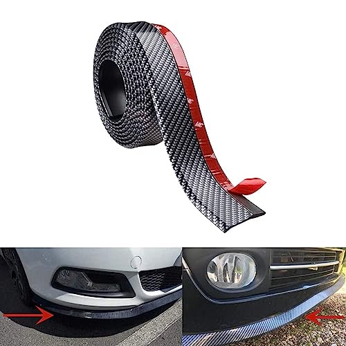 Universal Car Front Bumper Spoiler Rubber Sticker Lip Splitter Body Protector, 2.5M /8.2 ft