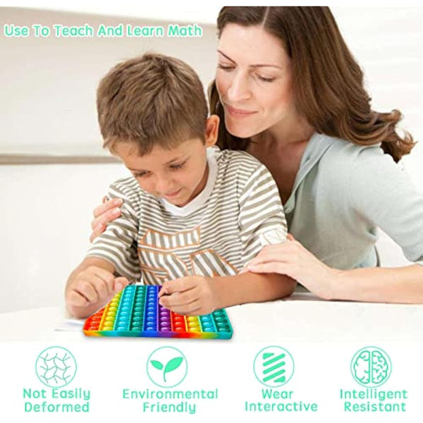 jiuzcare Pop It Fidget Toys Push Bubble Sensory Fidget Toy Learning and Educational Toys for Kids and Adults Autism Special Needs Stress and Anxiety Relief Toys, Number