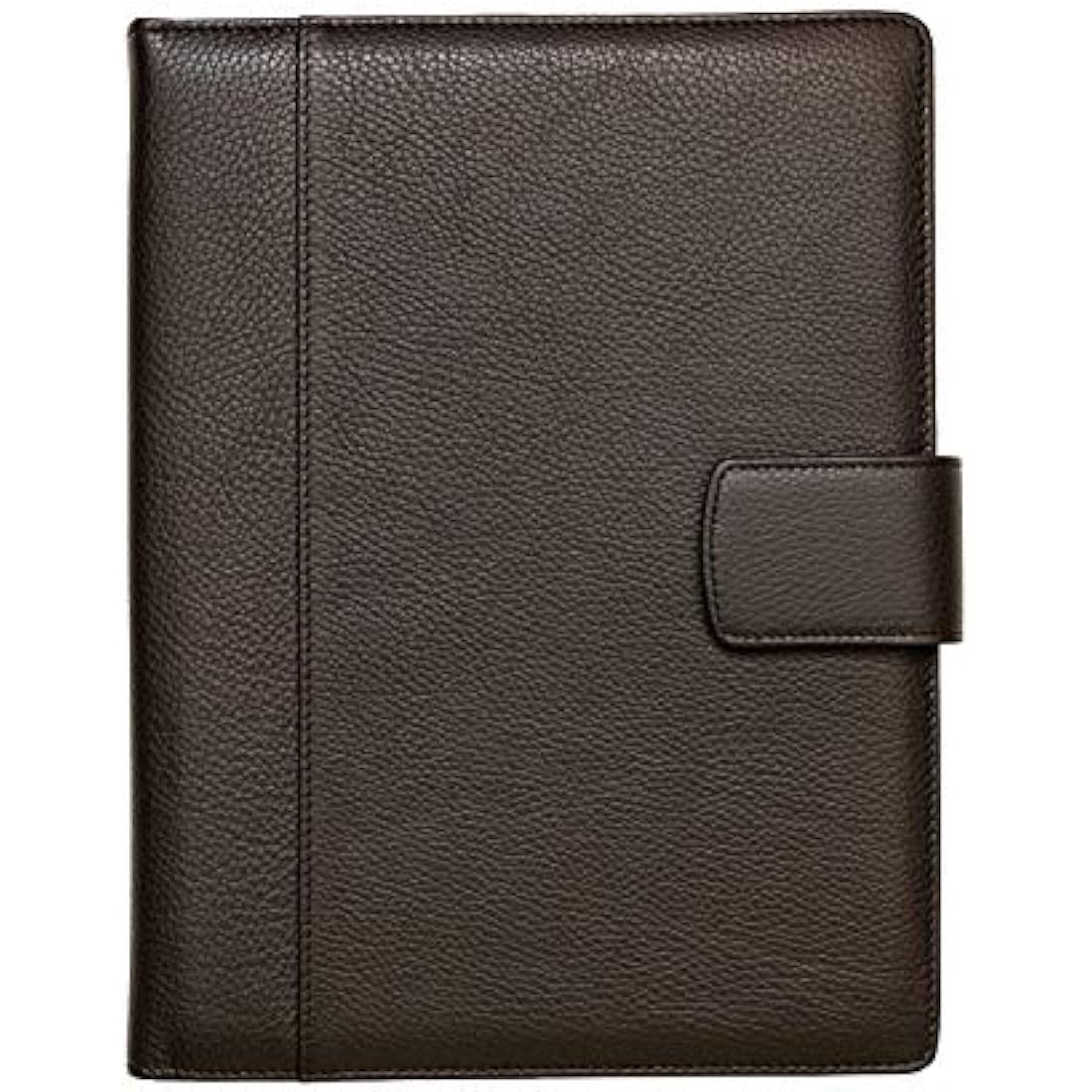 Document Holder in 100% Genuine Full Grain Hammered Leather - Handmade by Expert craftspeople - Spacious and Safe, Perfect for Meetings and Lessons - with Magnetic Closure - Dark Brown