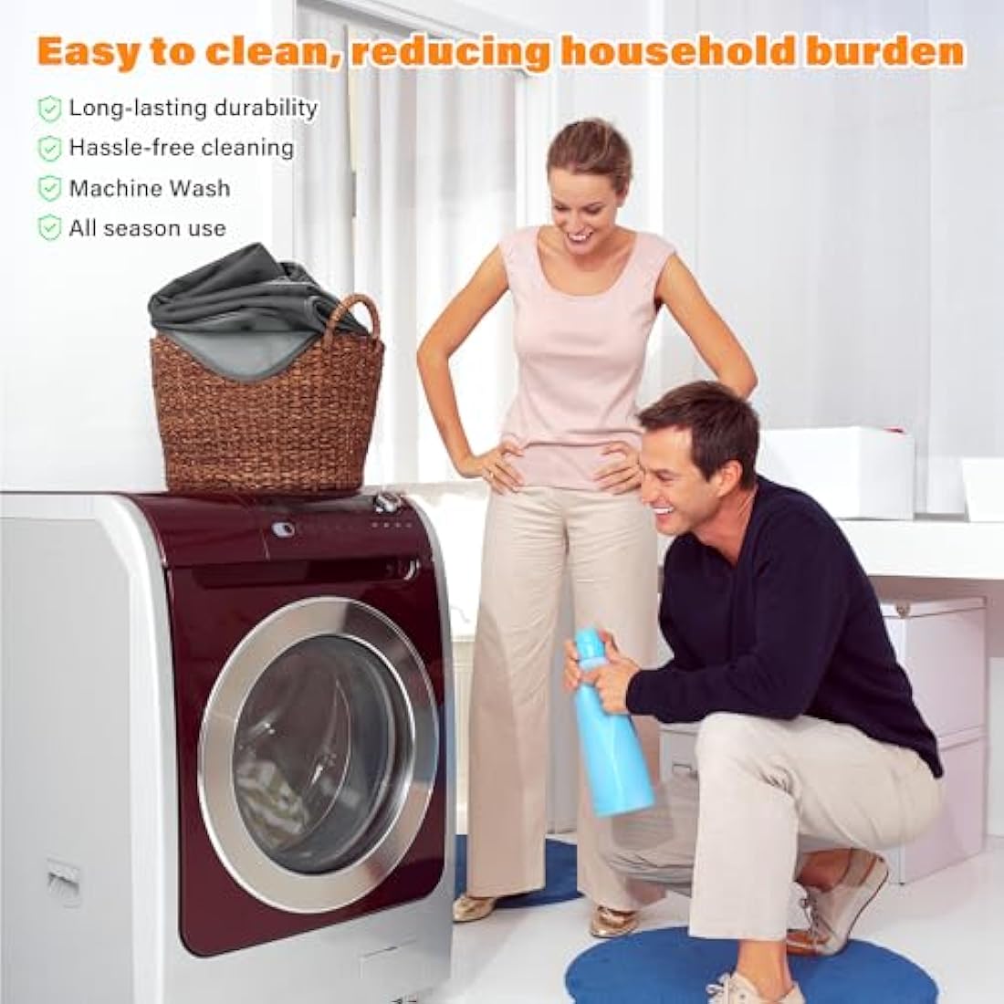 Catalonia Classy Waterproof Bed Blankets, Squirt Blanket for Love Washable, Bed Cover for Couples, Leakproof Blanket Pad for Adults, 203 x 229cm Taupe/Grey