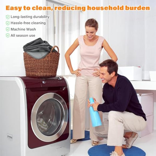 Catalonia Classy Waterproof Bed Blankets, Squirt Blanket for Love Washable, Bed Cover for Couples, Leakproof Blanket Pad for Adults, 203 x 229cm Taupe/Grey