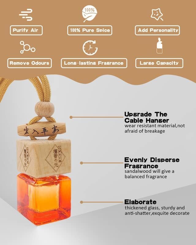 Car Air Fresheners for Men | Air Fresheners with Odour Eliminator Technology | Long Lasting Fragrance Car Accessories for Men | Strong Scents Perfume Diffusers (10ml Dark Night)