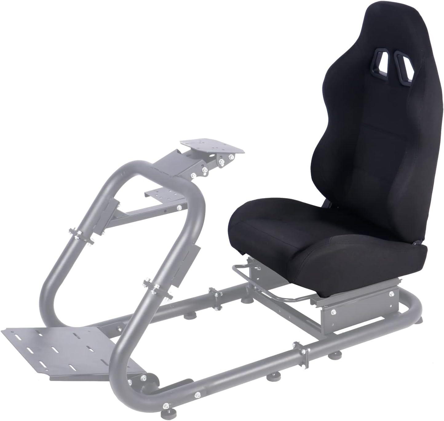 Dardoo Ergonomic Racing Seat with Adjustable Double Slide Simulator Cockpit Racing Gaming Seat Adapt Gaming Simulator Cockpit Racing Wheel Stand Video Game Chairs With Lumbar Support Black