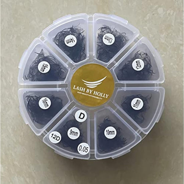 800 FANS LASH BY HOLLY PRE-MADE HAND MADE LASH FANS- MIX LENGTHS 9-15MM.… (14D800FAN-D)