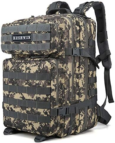 Doshwin 40L Military Backpack Tactical Army Assault Pack Molle Camo Rucksack for Camping Trekking Travel Hiking
