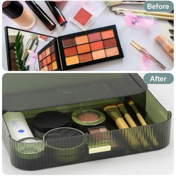 Womanht Makeup Organizer Drawers Stackable, Bathroom Vanity Organizers and Storage, Great for Cosmetics, skincare, Lipsticks, Nail Care (Green,1 Drawer)