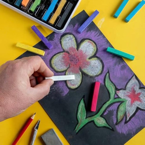 MONT MARTE Soft Pastels Signature 72pc, Set of 72 Assorted Coloured Pastel Sticks, Vibrant and Blendable, Ideal for Art, Craft, Drawing, Sketching