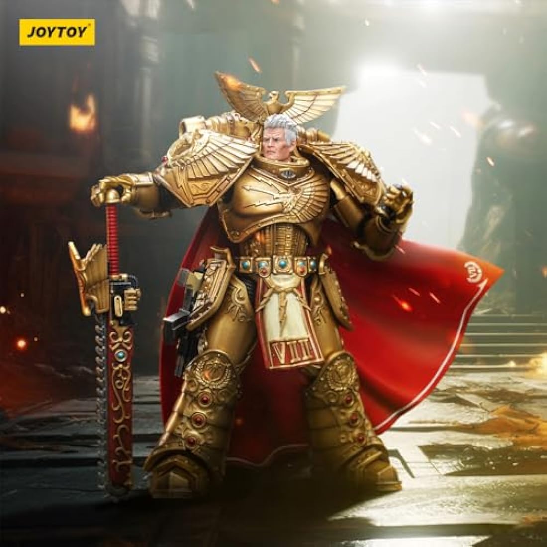 JOYTOY JT8865 Warhammer 40K The Imperial Fists, Imperial Fists Rogal Dorn, Primarch of the Vllth Legion 1/18 Action Figures Soldier model