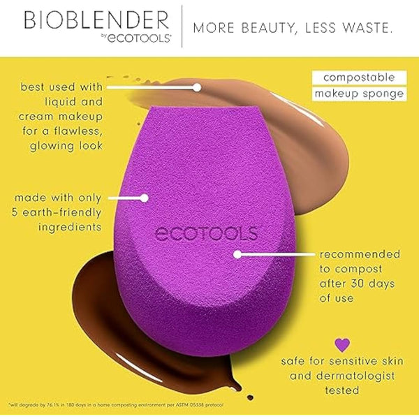 Ecotools Bioblender By Makeup Sponge Duo Pack For Liquid & Cream Make-Up