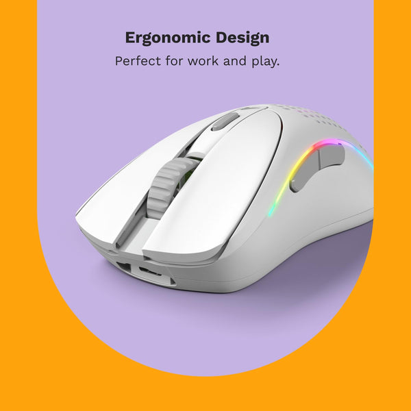 Glorious Gaming Model D Wired Gaming Mouse - 68g Superlight Honeycomb Design, RGB, Ergonomic, Pixart 3360 Sensor, Omron Switches, PTFE Feet, 6 Buttons - Glossy Black