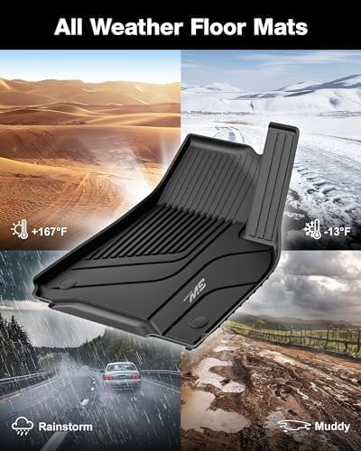3W 9 Piece Set Floor Mats & Boot Liner & Seat Back Cover Fit for Tesla Model Y 2021-2024, All Weather Dog Friendly TPE Car Mats Anti-slip Heavy Duty Tesla Accessories (Not for Model Y Juniper)